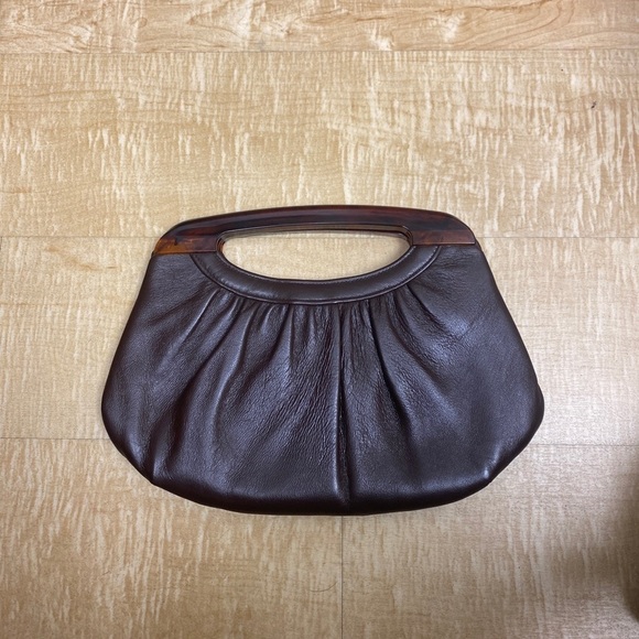 Source Unknown Handbags - Vintage brown faux leather clutch bag